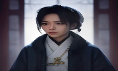办公室内一名上班族在午休时间用手机浏览网页，光线柔和显得放松